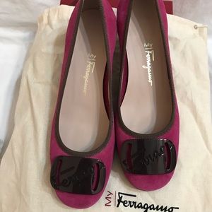 Feragamo Fuchsia Suede  Pumps